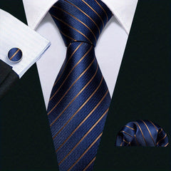 Barry Wang Men's Silk Ties Set Striped Neckties