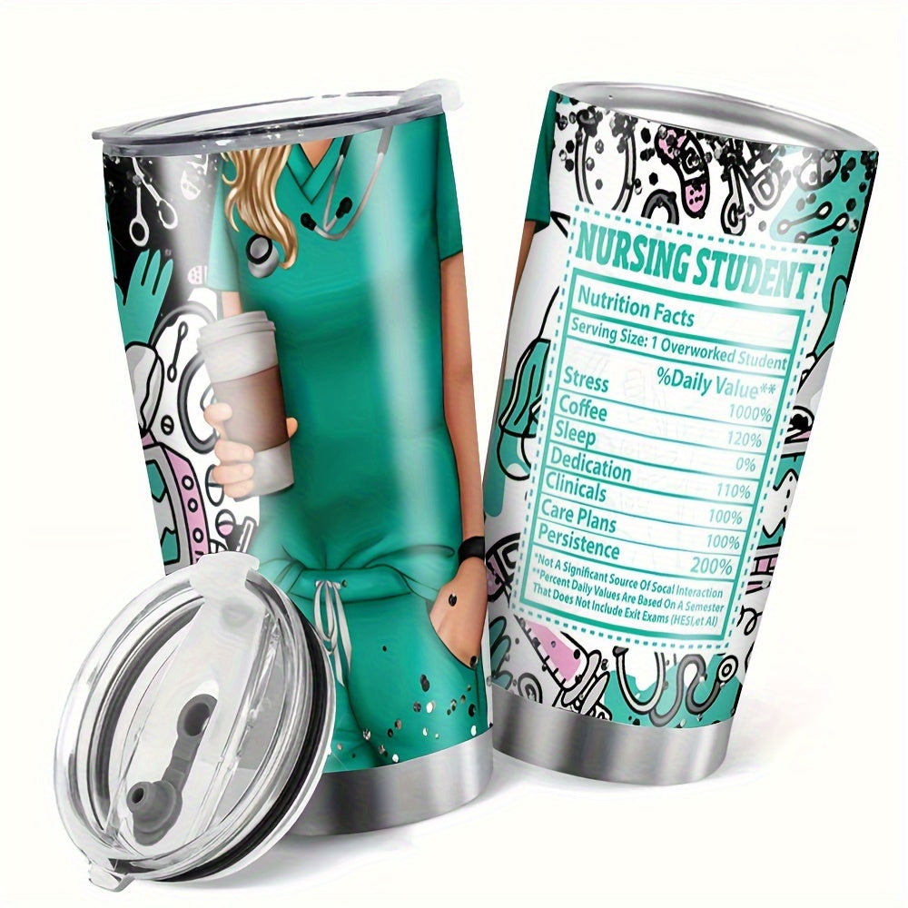 20oz Stainless Steel Nurse Pattern Tumbler Cup