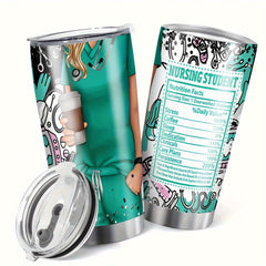 20oz Stainless Steel Nurse Pattern Tumbler Cup