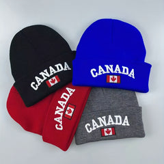 Canada 3D Embroidered Knit Hat Acrylic Woolen Hat