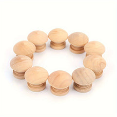 10pcs Natural Wood Cabinet Drawer Knobs Pull Handle