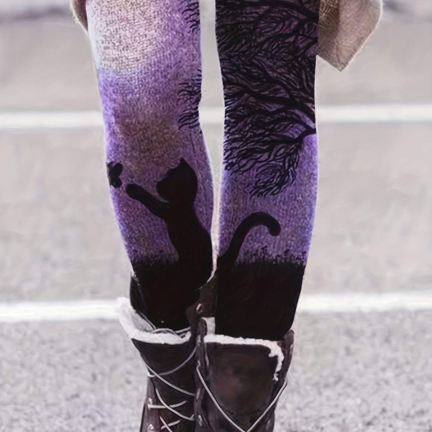 Women's Plus Painting Print High Rise Leggings