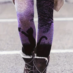 Women's Plus Painting Print High Rise Leggings