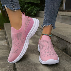 Women's Rhinestone Tennis Sports Shoes Lightweight Breathable Non slip