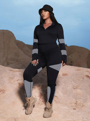 Colorblock Zip Crop Top & Leggings Set