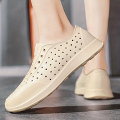 Women's Hollow Out Flat Sandals Slip On Low Top Casual Beach Sandals