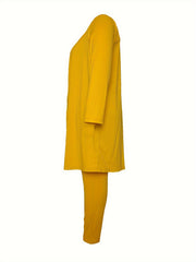 Solid Ribbed Knit Cardigan & Top & Pants Set