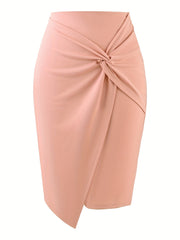 High Waist Pencil Skirt Stretchy Work Business Solid