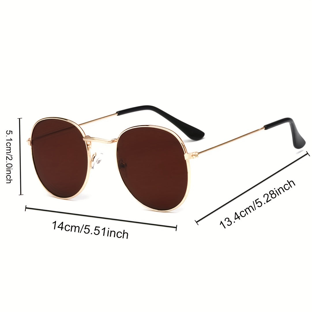 Round Metal Sunglasses Anti Glare Glasses UV400