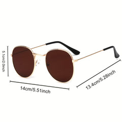 Round Metal Sunglasses Anti Glare Glasses UV400