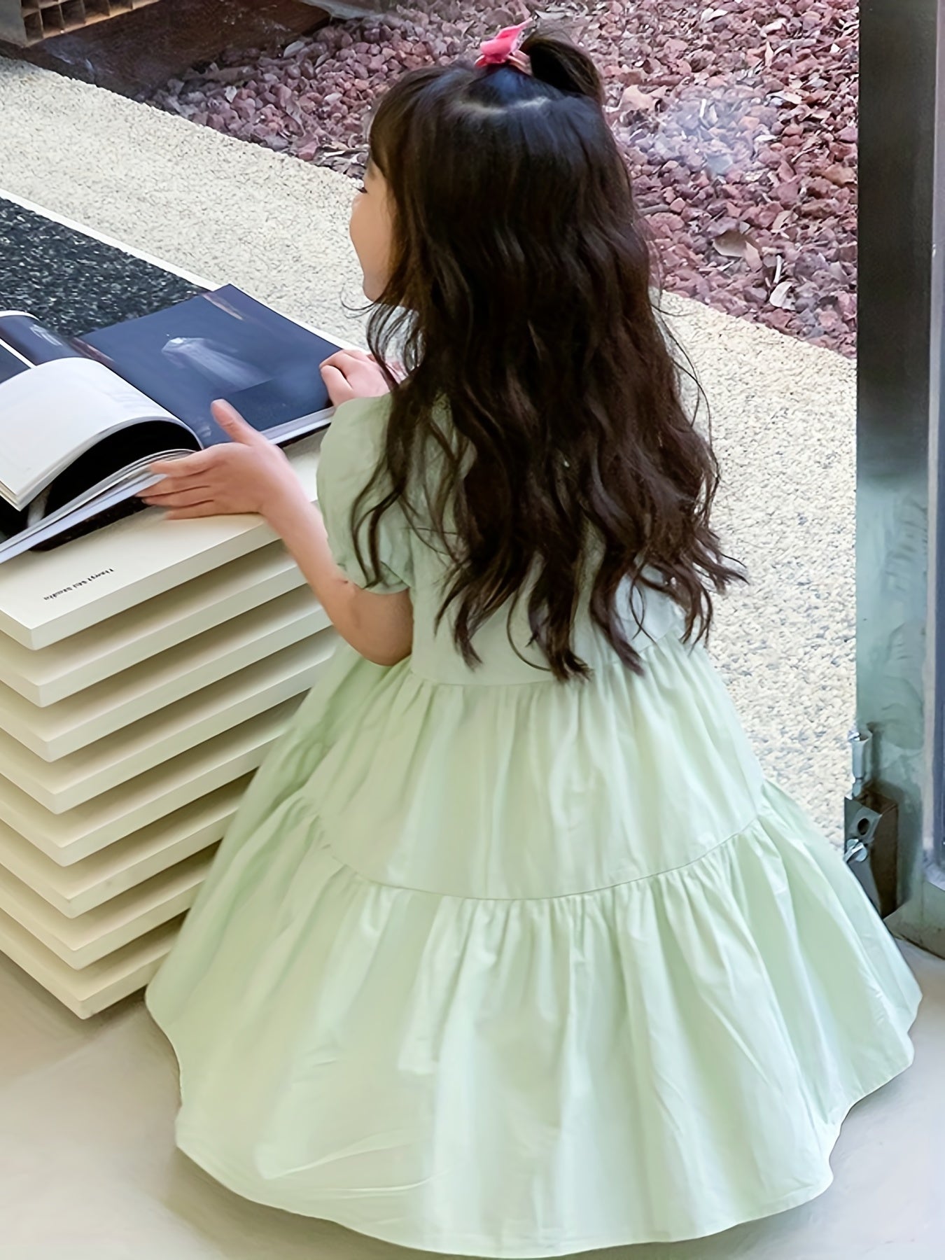 Girl's Princess Dress Cotton Puff Sleeve Summer Clothing