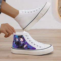 Anime Girl Print Plush Lined Chunky Canvas Sneakers