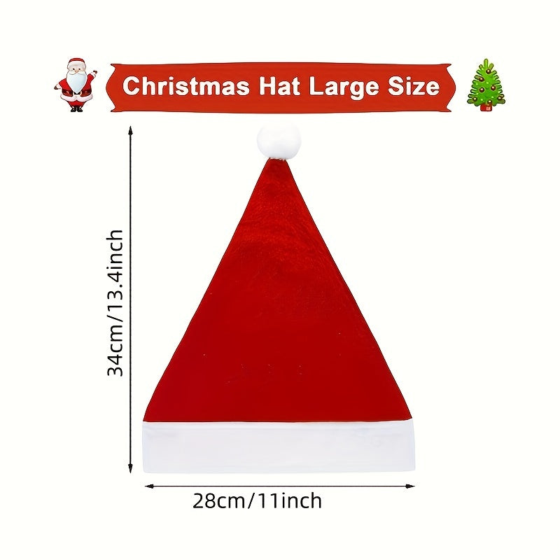 1pc Unisex Santa Hat For Holiday Party Soft Felt Thickened Christmas Hat