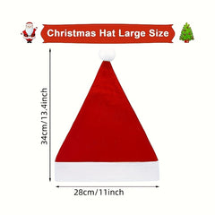 1pc Unisex Santa Hat For Holiday Party Soft Felt Thickened Christmas Hat