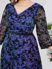 Floral Embroidered V Neck Maxi Dress