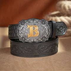 Men's Casual Letter PU Leather Belt
