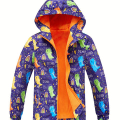 Girls Tie Dye Zip Up Hooded Jacket, Waterproof, Spring/Fall Outdoor Sports