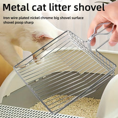 Stainless Steel Cat Litter Scooper with Sifter for Pet Cleaning