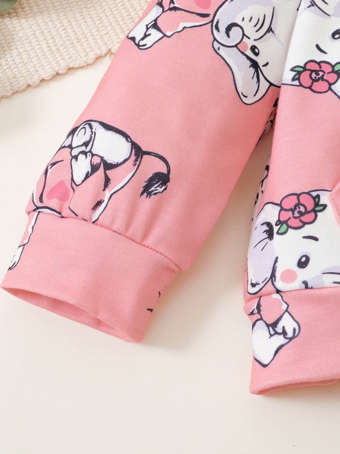 Elephant Print Zip Up Hooded Jacket for Toddler Girls