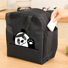 Panda Themed Insulated Lunch Bag Leakproof Oxford Cloth Aluminum Foil