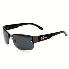 Semi Rimless Sunglasses Gradient Lens Rhinestone Decor Eyewear