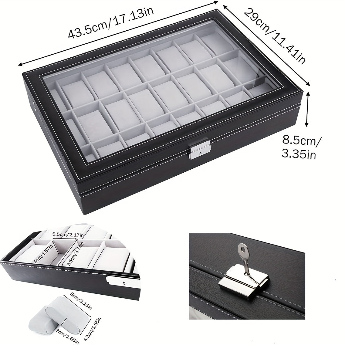 24 bit Watch Storage Box Pu Leather Material Box Jewelry Storage Box