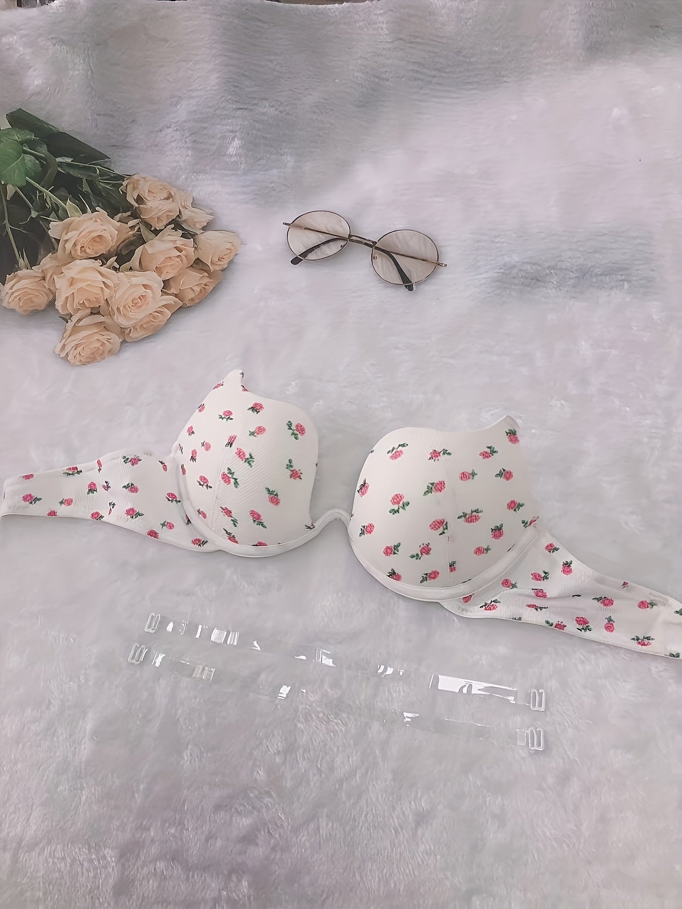 Floral Print Scoop Bra Women's Lingerie