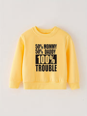 Kids Round Neck Sweatshirt Assorted Letter Styles