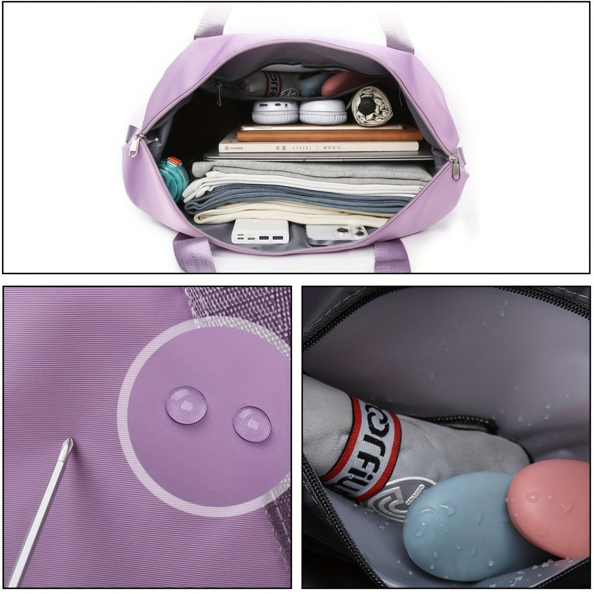 Large Capacity Handheld Fitness Bag Waterproof Foldable Scratch Resistant