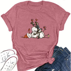 Winter Snowman Heat Transfer Vinyl Iron On For T-Shirts Christmas