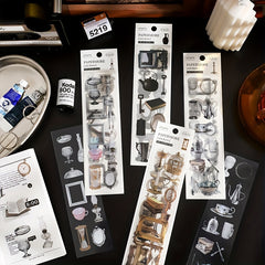 6pcs Vintage Stickers for DIY Art Supplies