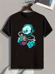 Cartoon Painting Print Men's Graphic T-shirt for Summer
