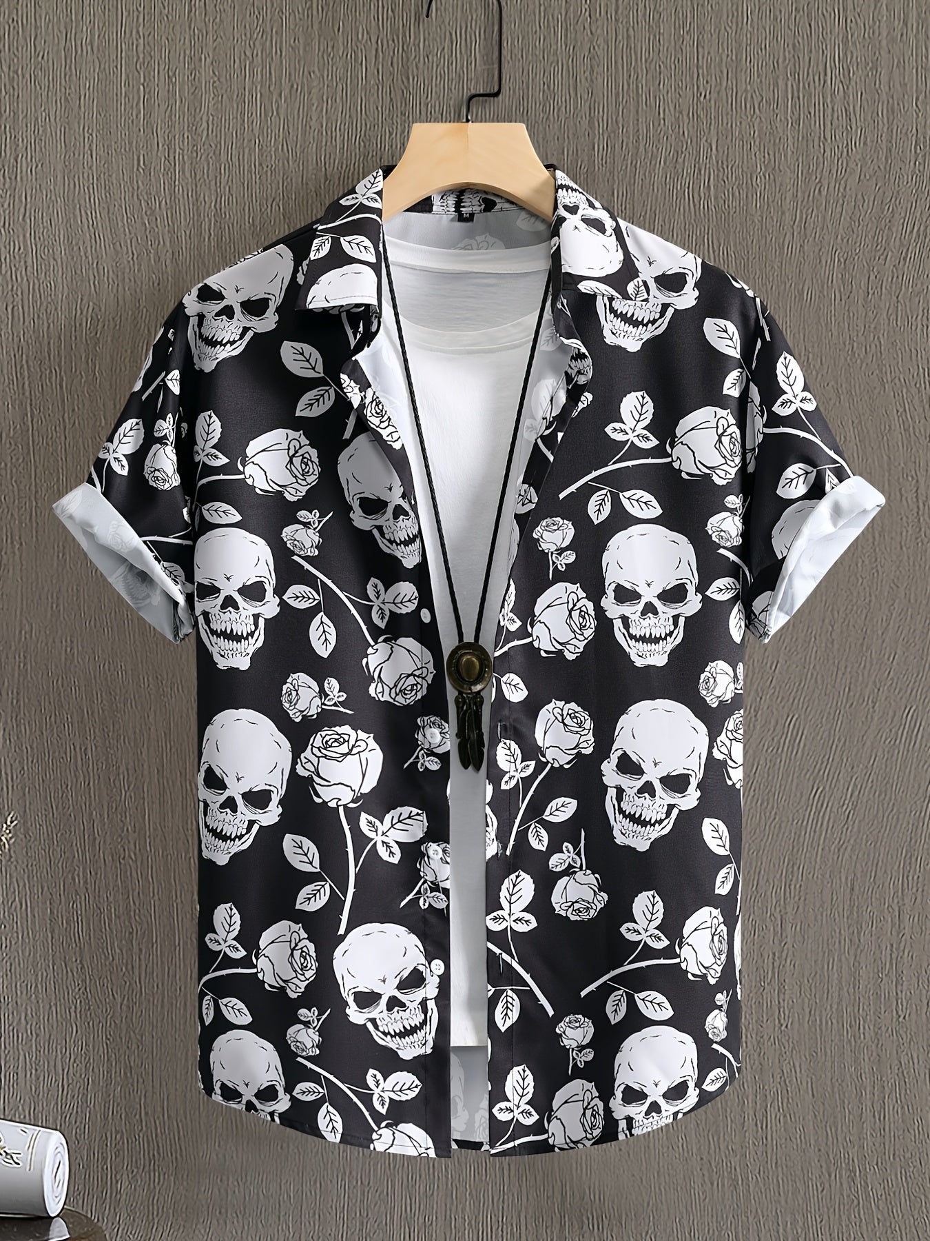 Flamingo Pattern Casual Short Sleeve Hawaiian Shirt for Summer Vacation