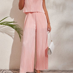Solid Sleeveless Jumpsuit Casual Wide Leg Jumpsuit Women