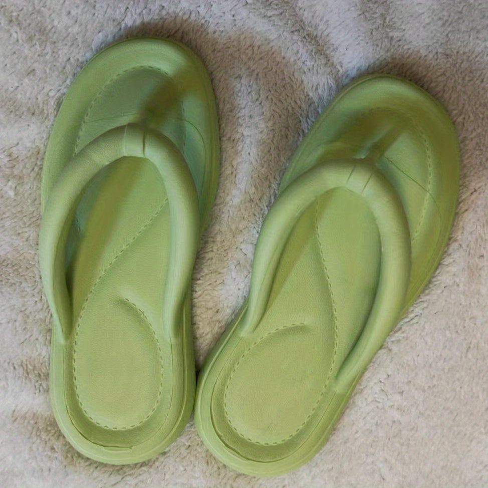 Women's Solid Flip Flops Soft Sole Pillow Slides Lightweight Beach Shoes