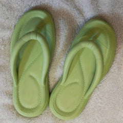 Women's Solid Flip Flops Soft Sole Pillow Slides Lightweight Beach Shoes