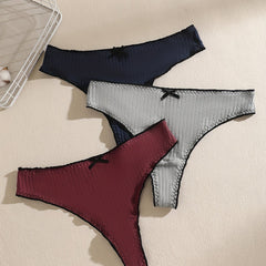 3 Pack Sexy Plus Size Panties Set Seamless Ribbed Knit Briefs