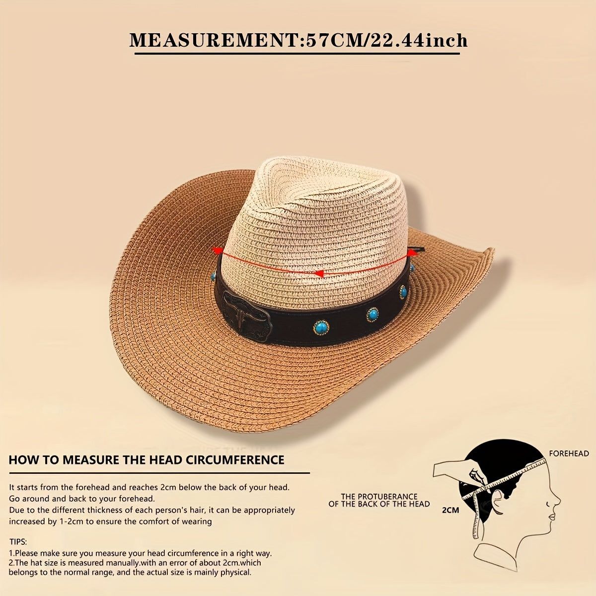 Stripe Cowboy Hat Stylish Sun Hat For Men