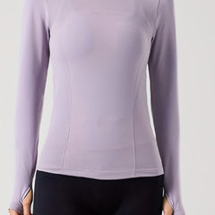 Women's Quick Dry Long Sleeve Sports Top with Thumb Hole