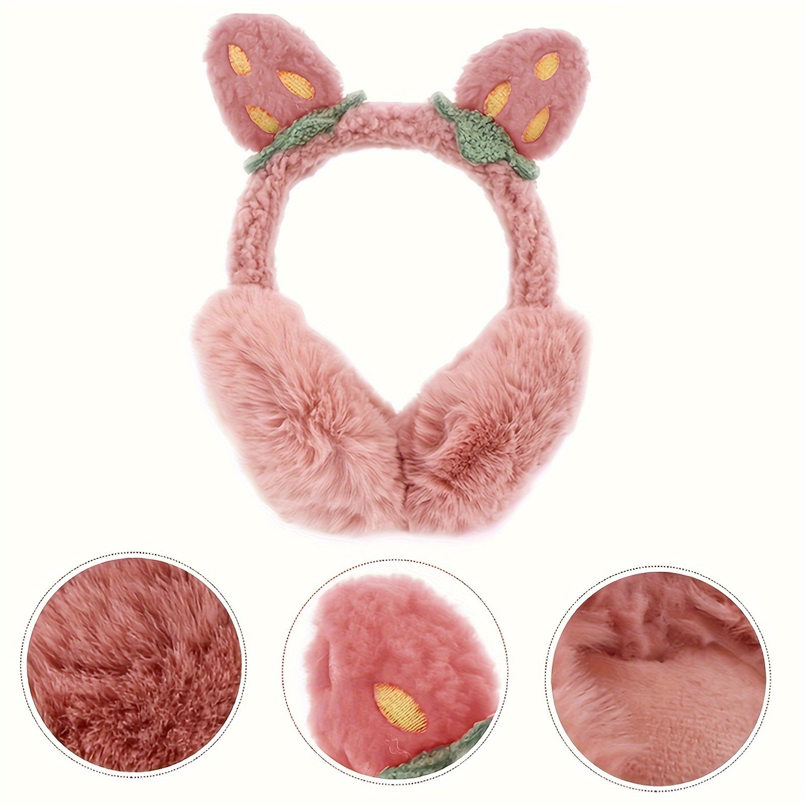 Strawberry Earmuffs Ear Warmers For Winter Soft Plush Headbands