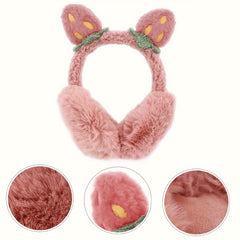 Strawberry Earmuffs Ear Warmers For Winter Soft Plush Headbands