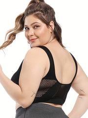 2 Pack Plus Size Sports Bra Set Women's Plus Hollow Out Wireless