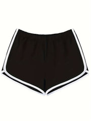 Colorblock Trim Lounge Bottoms Elastic Waistband Shorts