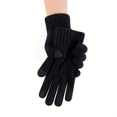 Men's Winter Plush Warm Touch Screen Gloves for Outdoor Activities