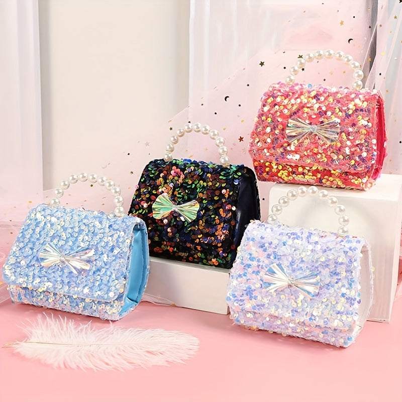 Cartoon Sequin Bow Crossbody Bag Shoulder Bag