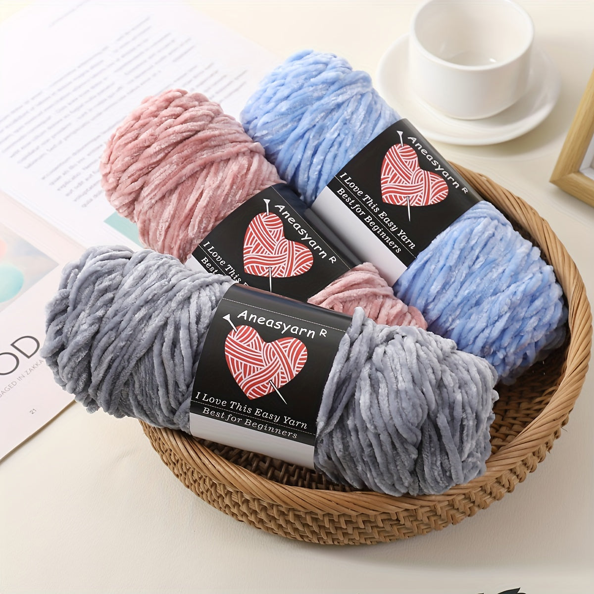 Chenille Yarn Polyester Velvet Hand Knitting Thread 95g