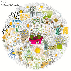 50Pcs Daisy Graffiti Stickers Waterproof DIY Creative Stickers