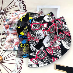 Letter Glasses Graffiti Foldable Bucket Hat for Men Women