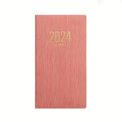 English Schedule Book for Students and Office - Leather Daily Planning Notebook