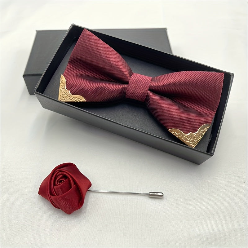 Men's Metal Edge Bow Tie for Wedding Suit